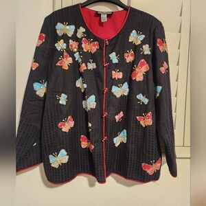 Black butterfly blazer jacket